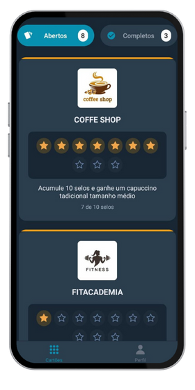 Mockup do app mobile